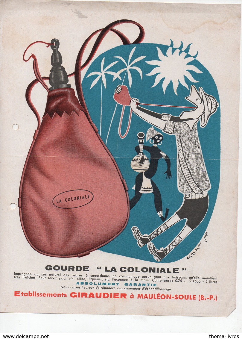 Mauléon-Soule (64 Pyrénées Atlantiques) GIRAUDIER Gourde La Coloniale  (PPP9791) - Advertising
