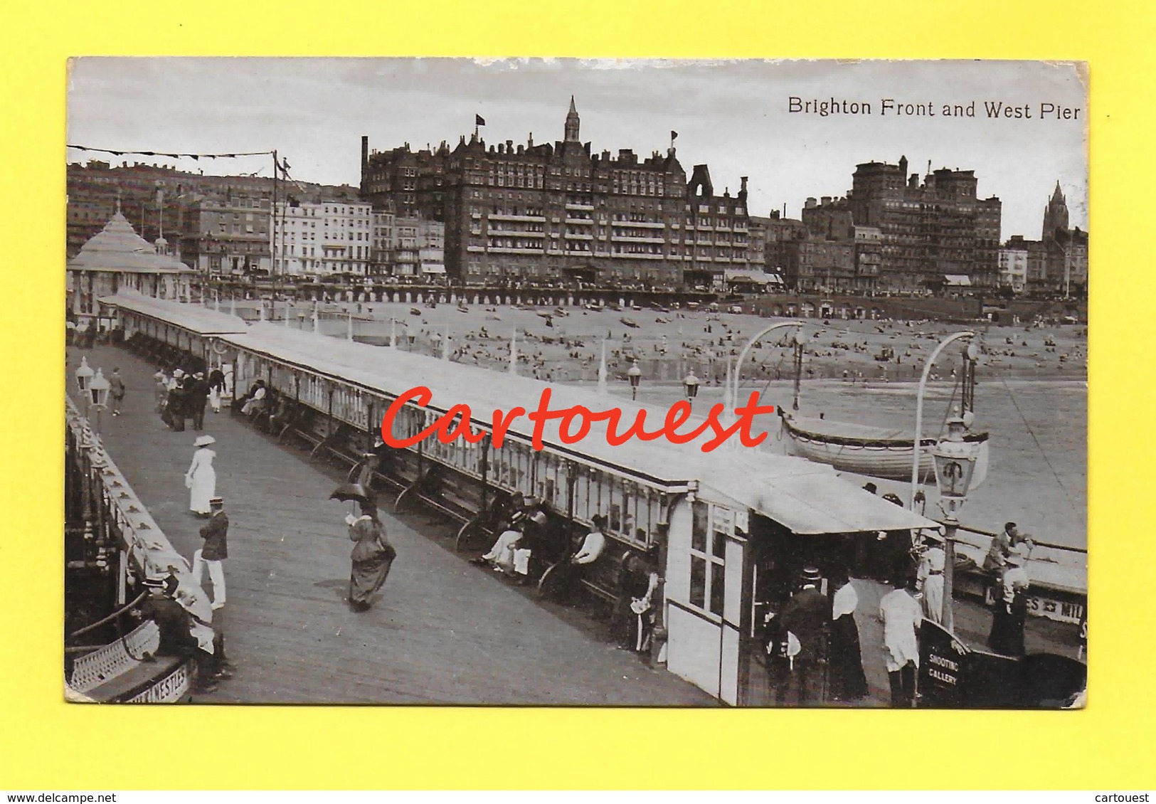 CPA Sussex - Brighton Front And West Pier  1907 - Brighton