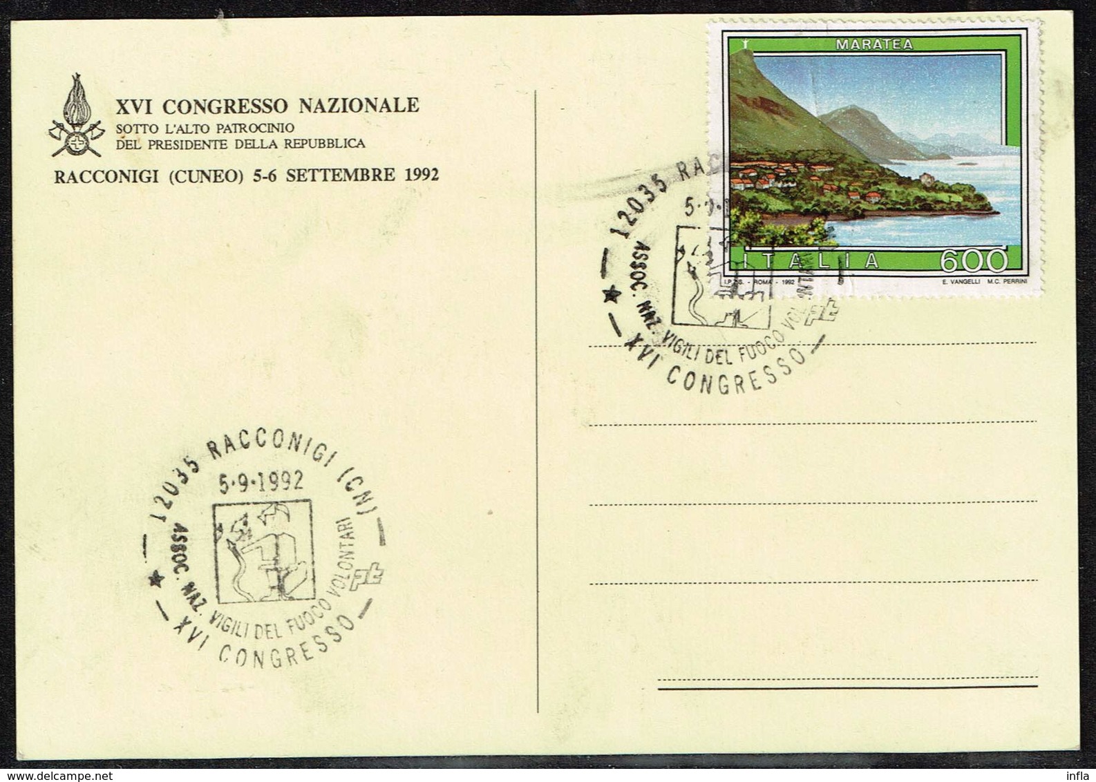 Italien 1992, Michel# O  XVI. Congresso Nazionale - Cartes Philatéliques
