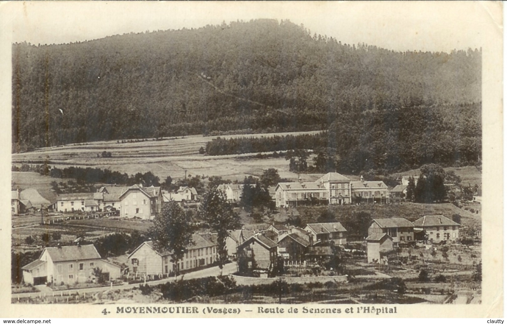 Cpa  88 Moyenmoutier , Route De Sénones Et L'hôpital , écrite 1936 - Autres & Non Classés