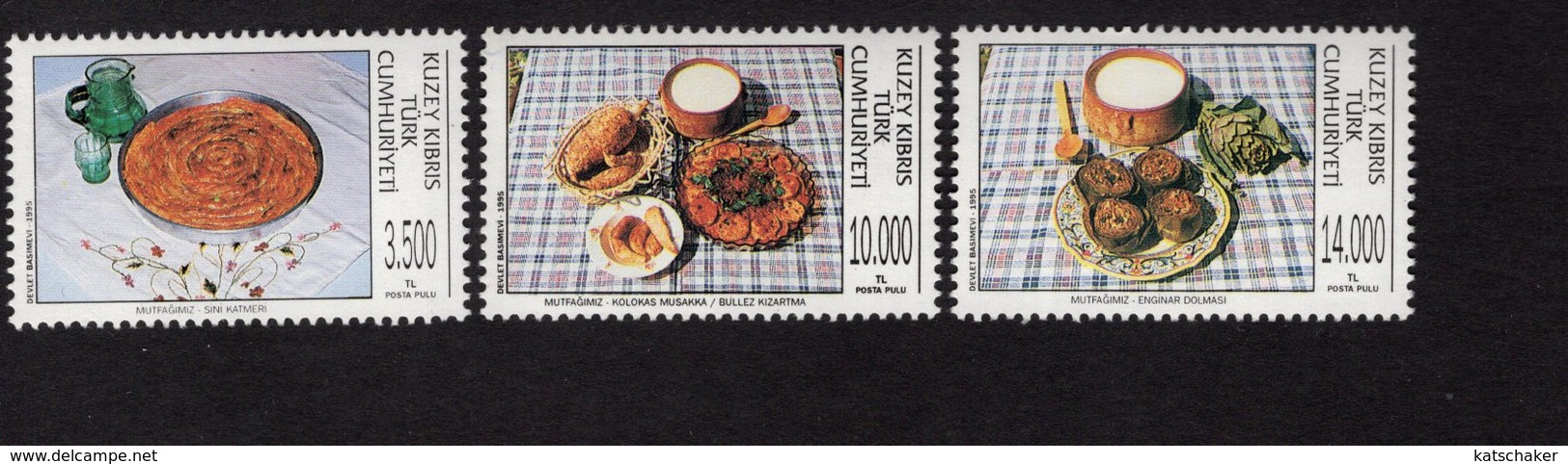 673018348 TURKISH CYPRUS 1995 POSTFRIS MINT NEVER HINGED POSTFRISCH EINWANDFREI SCOTT 388 390 NATIVE CUISINE - Neufs