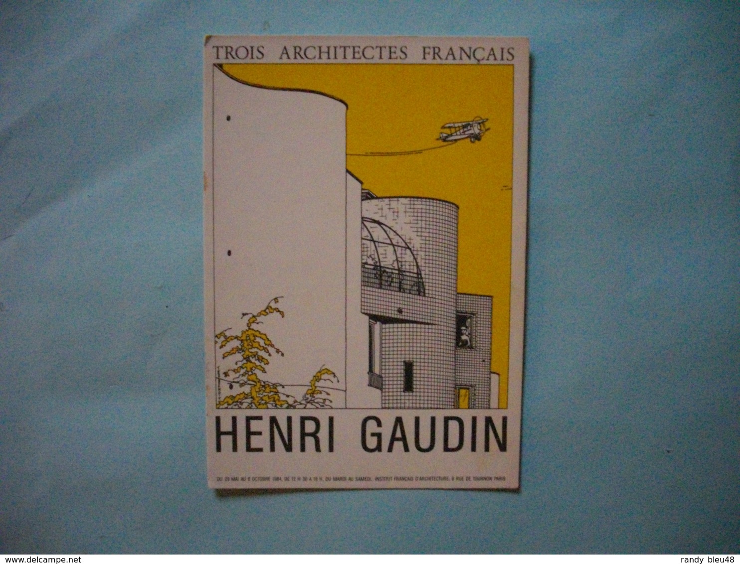 Carte Invitation  -  Vernissage  -  Henri GAUDIN -  Institut D'Architecture  -  1984  - - Inaugurations