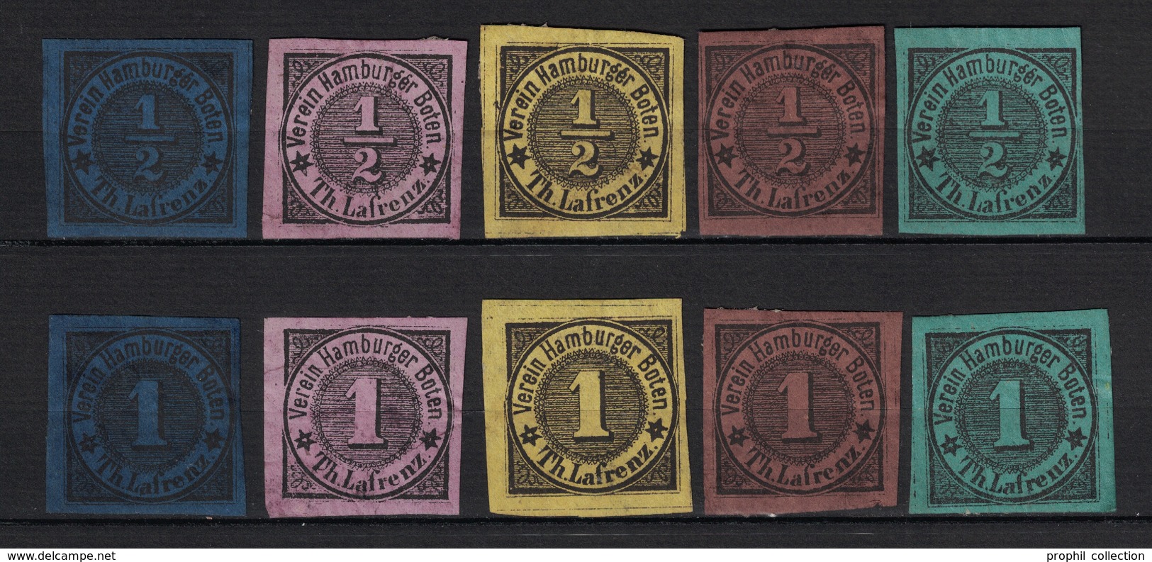 ALLEMAGNE HAMBOURG 1879 / 1914 " Verein Hamburger Boten Th Lafrenz " Privat Local Stamp Private Imperforat - Postes Privées & Locales