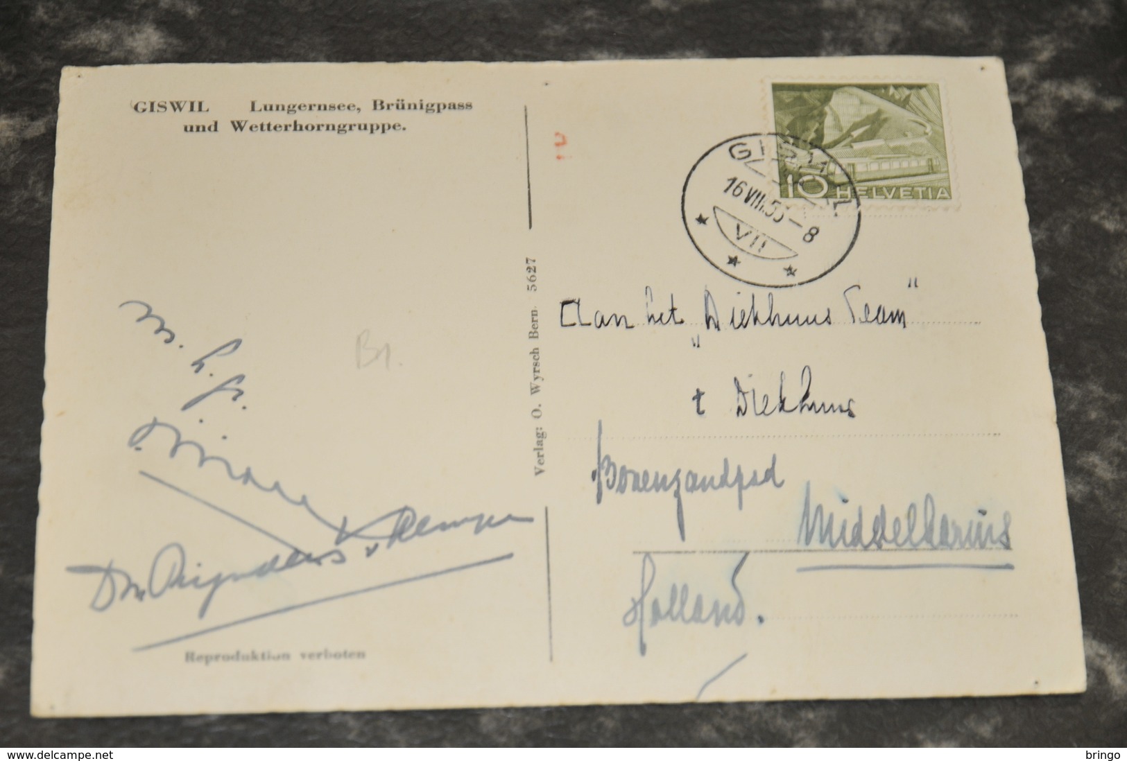 6296- GISWIL, LUNGERNSEE, BRÜNIGPASSE - 1953 - Giswil