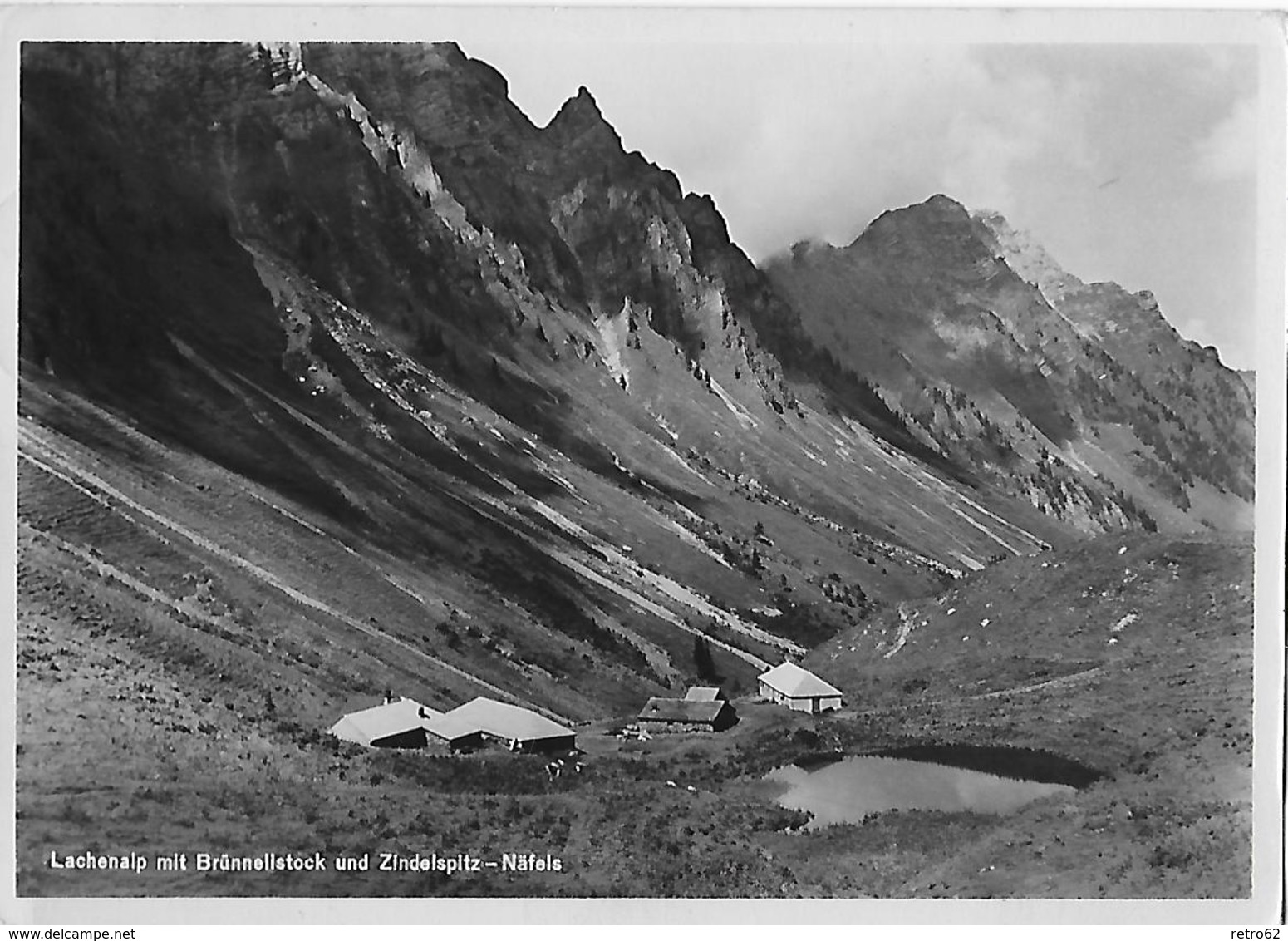 LACHENALP → Alphütten Mit Brünnelistock Und Zindelspitz 1947 ►Gasthaus-Karte◄ - Andere & Zonder Classificatie