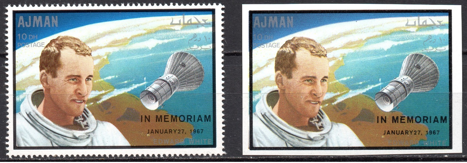 Ajman  Mi. 460 A / B  Gezähnt + Geschnitten In Memoriam Edward White **/MNH - Asien