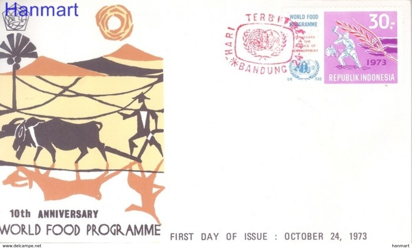 Indonesia 1973 Mi 743 FDC ( FDC ZS8 INS743 ) - Agriculture