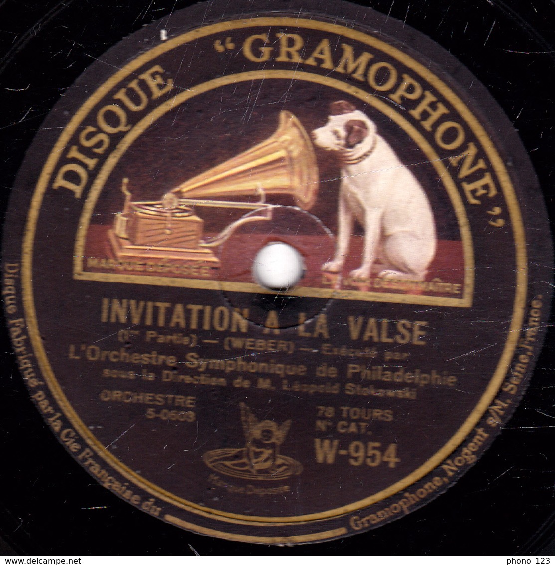 78 Trs - 30 Cm - Etat B -  1re Et 2e Parties - Orchestre Symphonique De Philadelphie - 78 T - Disques Pour Gramophone