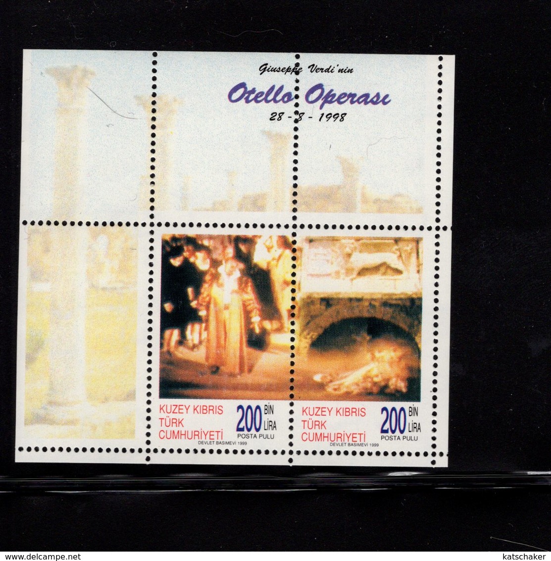 673070218 TURKISH CYPRUS 1999 POSTFRIS MINT NEVER HINGED POSTFRISCH EINWANDFREI SCOTT 478 SCENE FROM OTHELLO - Unused Stamps