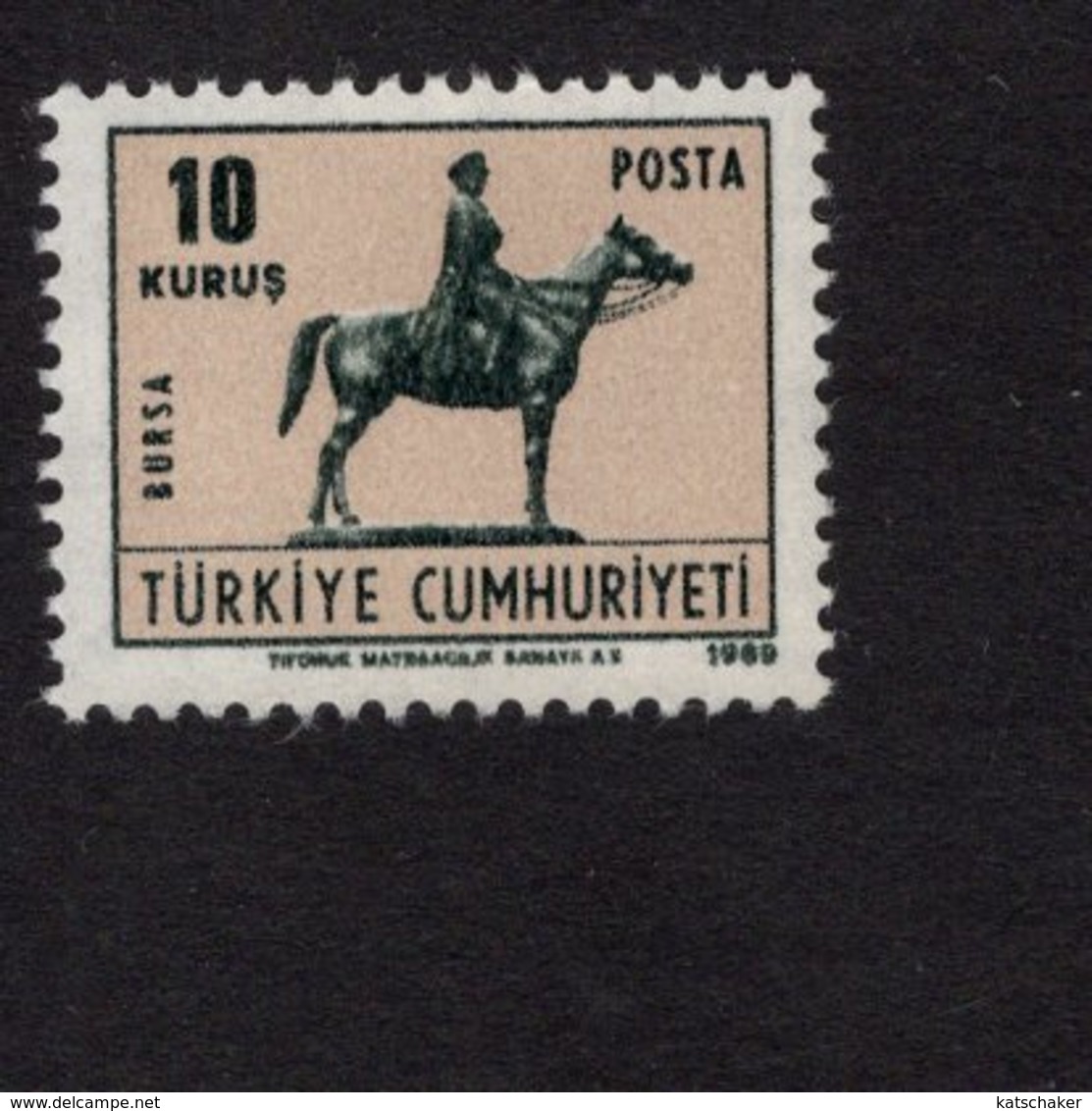 673092112 TURKEY 1969 POSTFRIS MINT NEVER HINGED POSTFRISCH EINWANDFREI SCOTT 1791A ATATURK STATUE - Neufs