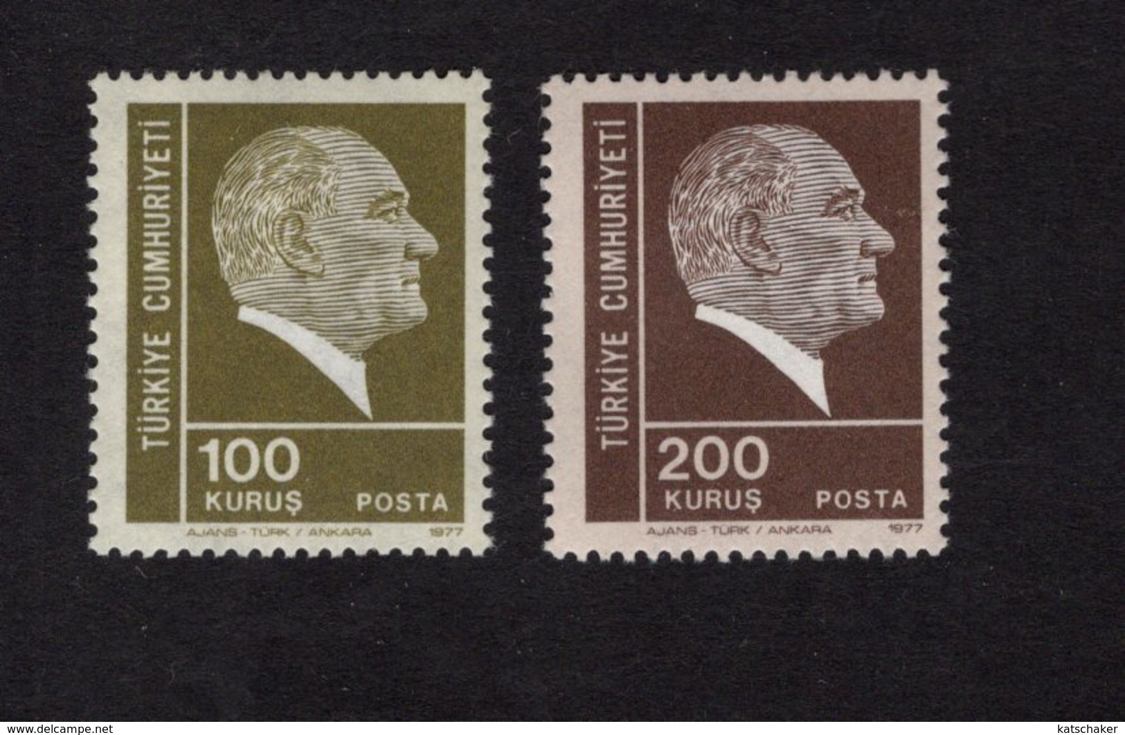 673093015 TURKEY 1977 POSTFRIS MINT NEVER HINGED POSTFRISCH EINWANDFREI SCOTT 2060 2061 ATATURK - Neufs