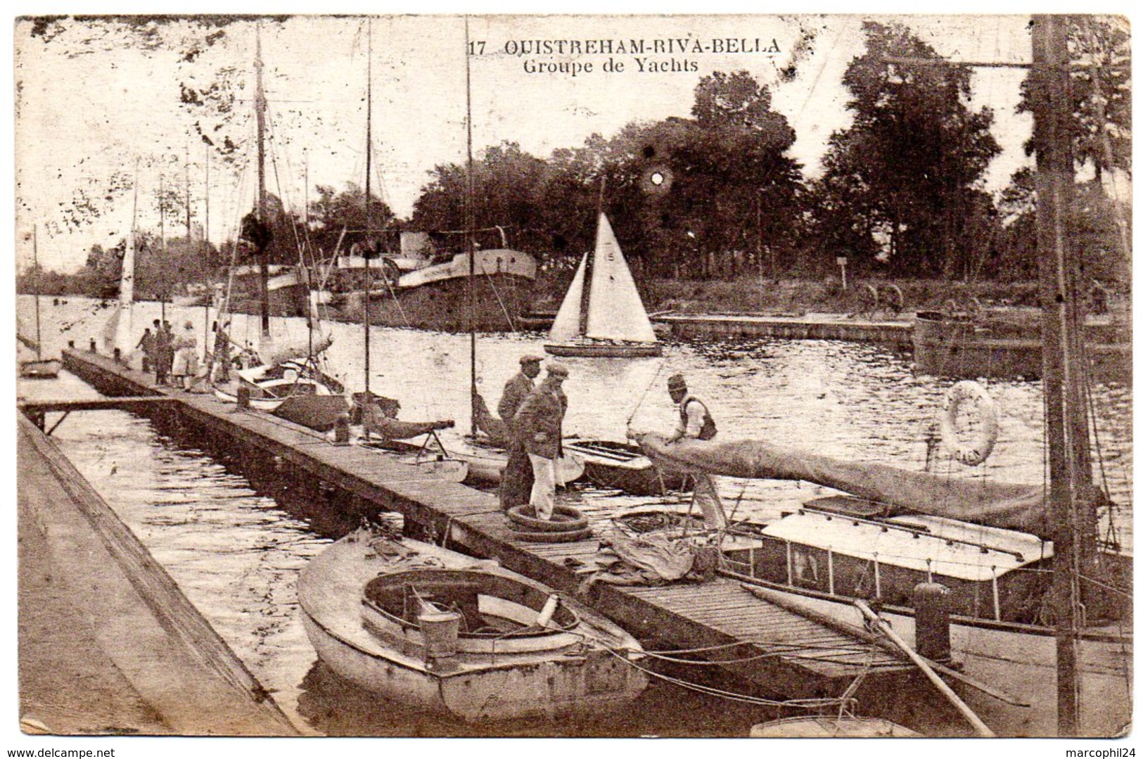 CALVADOS - Dépt N° 14 = OUISTREHAM  1927 = CPA  CAAP N° 17 = GROUPE DE YACHTS - Ouistreham