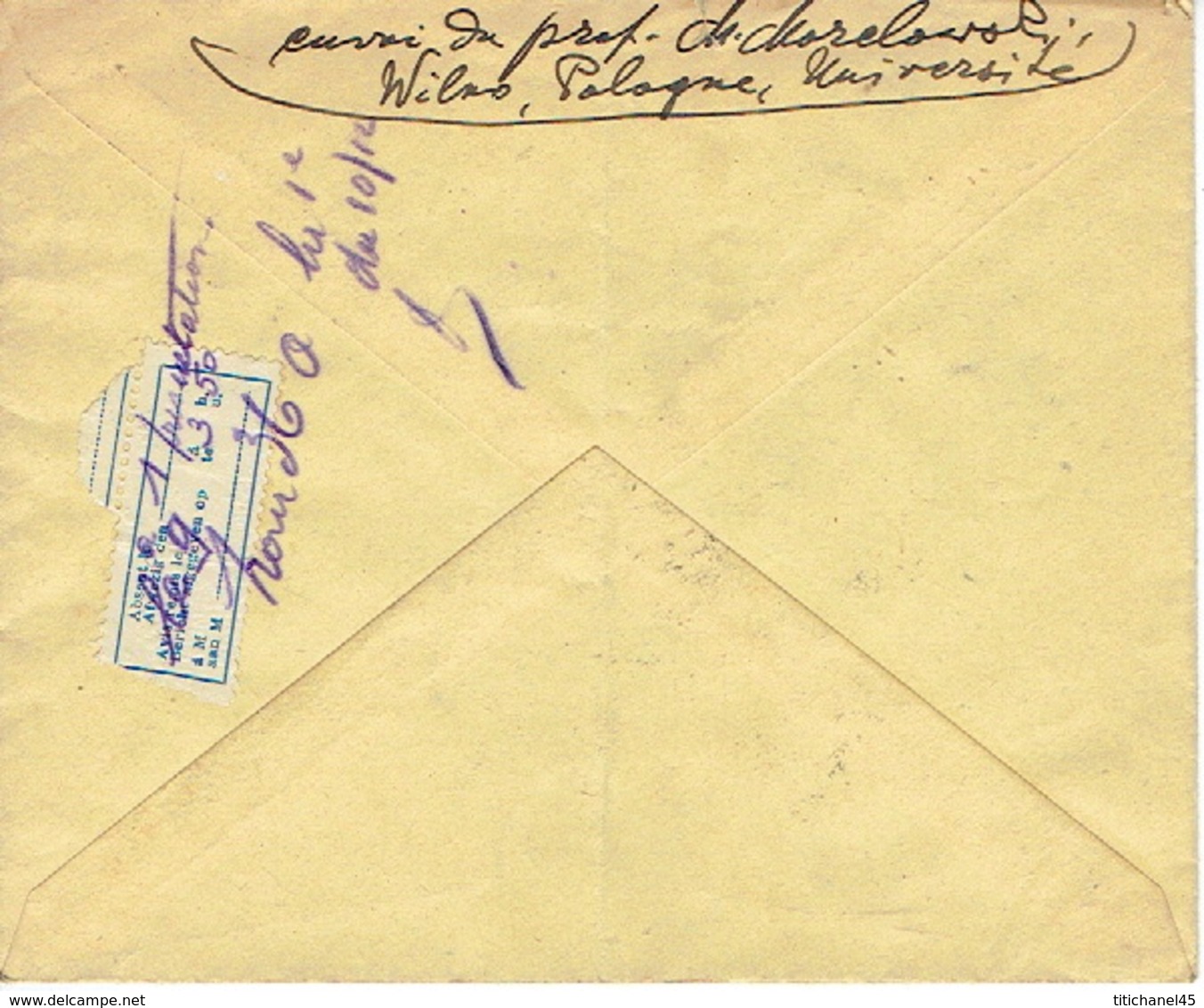 POLAND 1935 REGISTERED COVER WILNO 1a To LIEGE (Belgium) - Briefe U. Dokumente