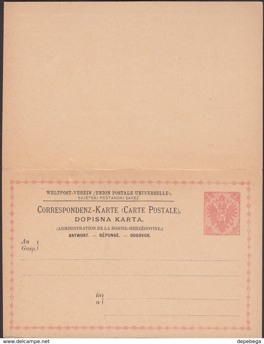 Austria 1891 - 10 + 10 H. Bosnia And Herzegovina, PS W. Reply Card, GA Correspondenz-Karte M. Antwort MiNr. P 12-II. - Sonstige & Ohne Zuordnung