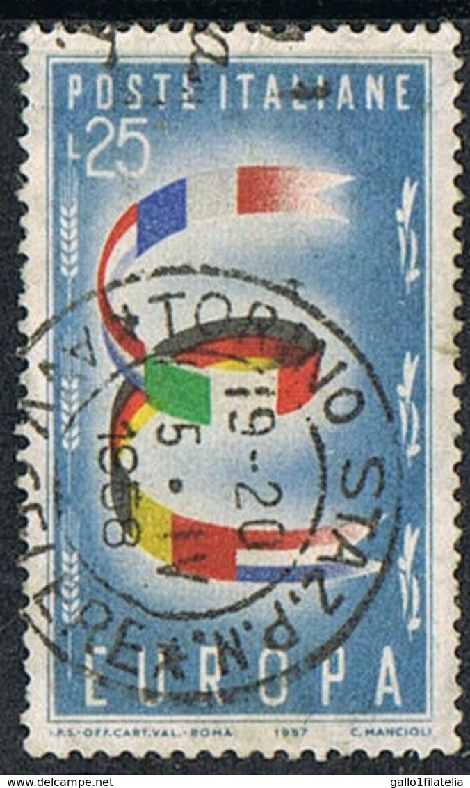 1957 - ITALIA / ITALY - EUROPA CEPT. USATO - 1957