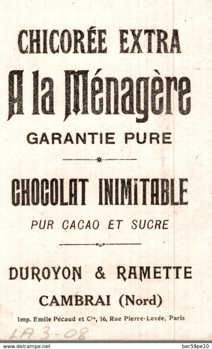 CHROMO  CHICOREE EXTRA A LA MENAGERE DUROYON & RAMETTE CAMBRAI  NOS CHASSEURS LA CHASSE AU MARAIS - Duroyon & Ramette