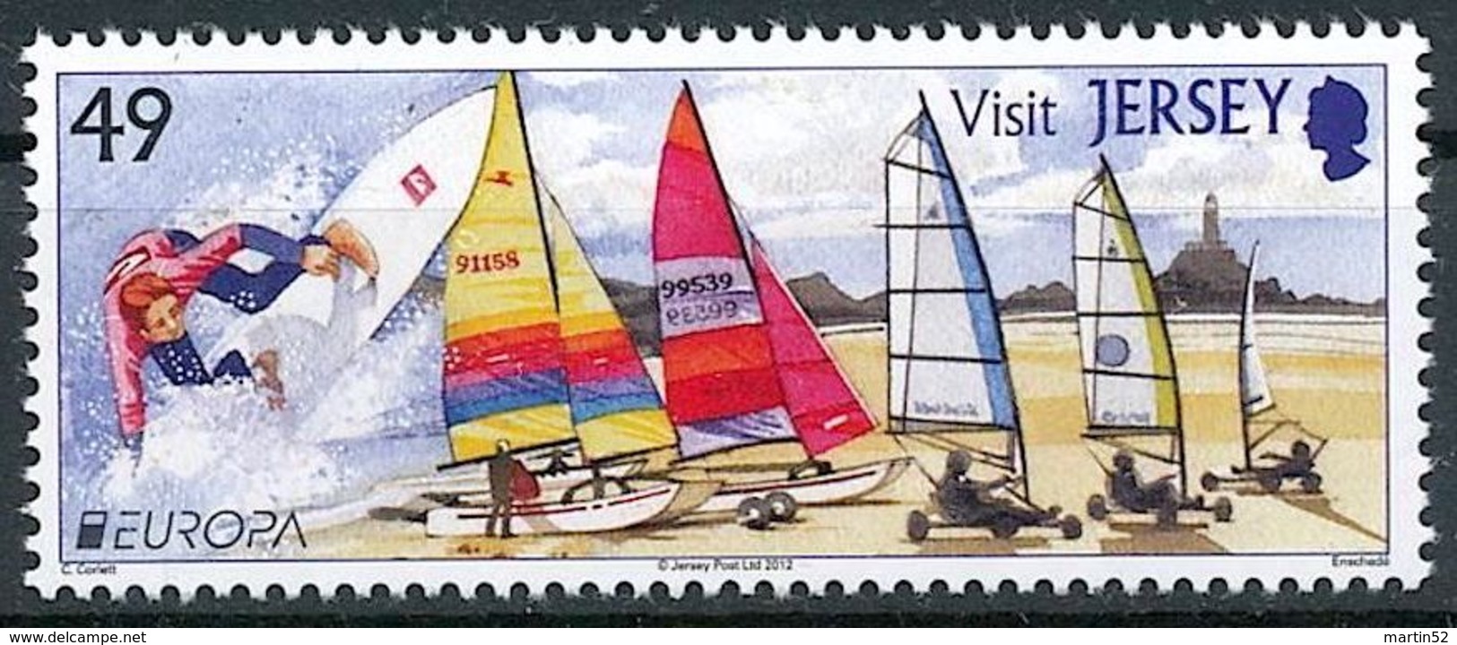 Jersey 2012: "Surfing, Sailing & Windsurfing" Michel-No. 1615 ** MNH - START BELOW POSTAL FACE VALUE (£ 0.49) - Ski Náutico