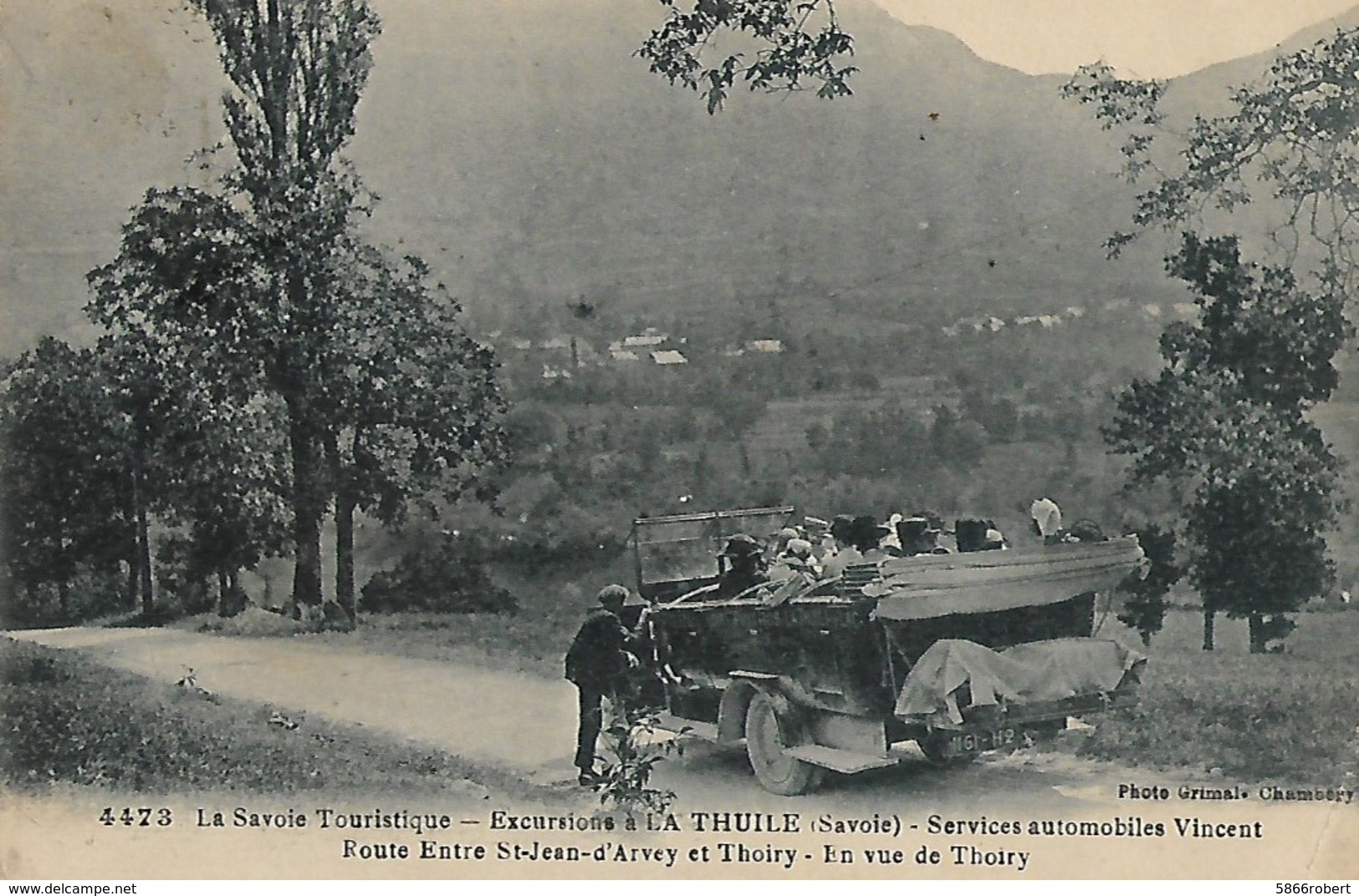 CARTE POSTALE ORIGINALE ANCIENNE : VOITURE TOURISTIQUE EXCURSION A LA THUILE DE SAINT JEAN D'ARVEY ET THOIRY SAVOIE (73) - Autres & Non Classés