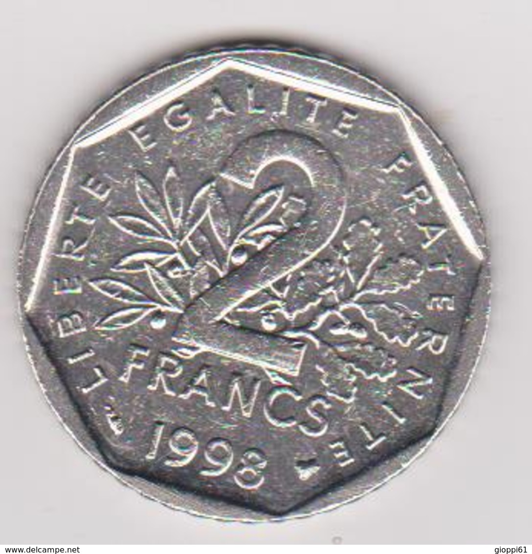 1998 Francia - 2 F Circolato (fronte E Retro) - Altri & Non Classificati