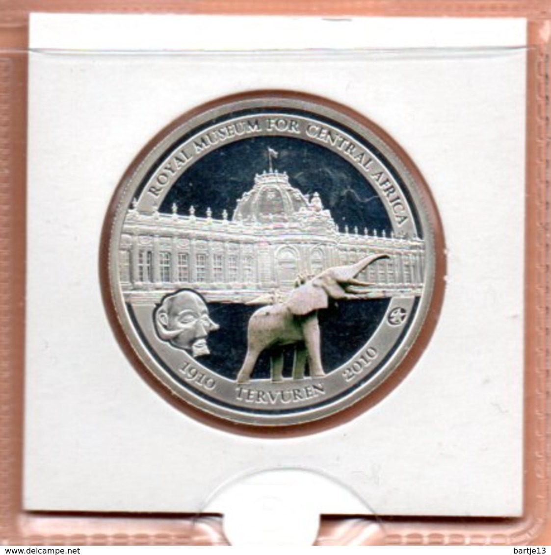 BELGIE 10 EURO 2010 ZILVER PROOF MUSEUM VOOR CENTRAAL AFRIKA OLIFANT COLOURED - Belgium