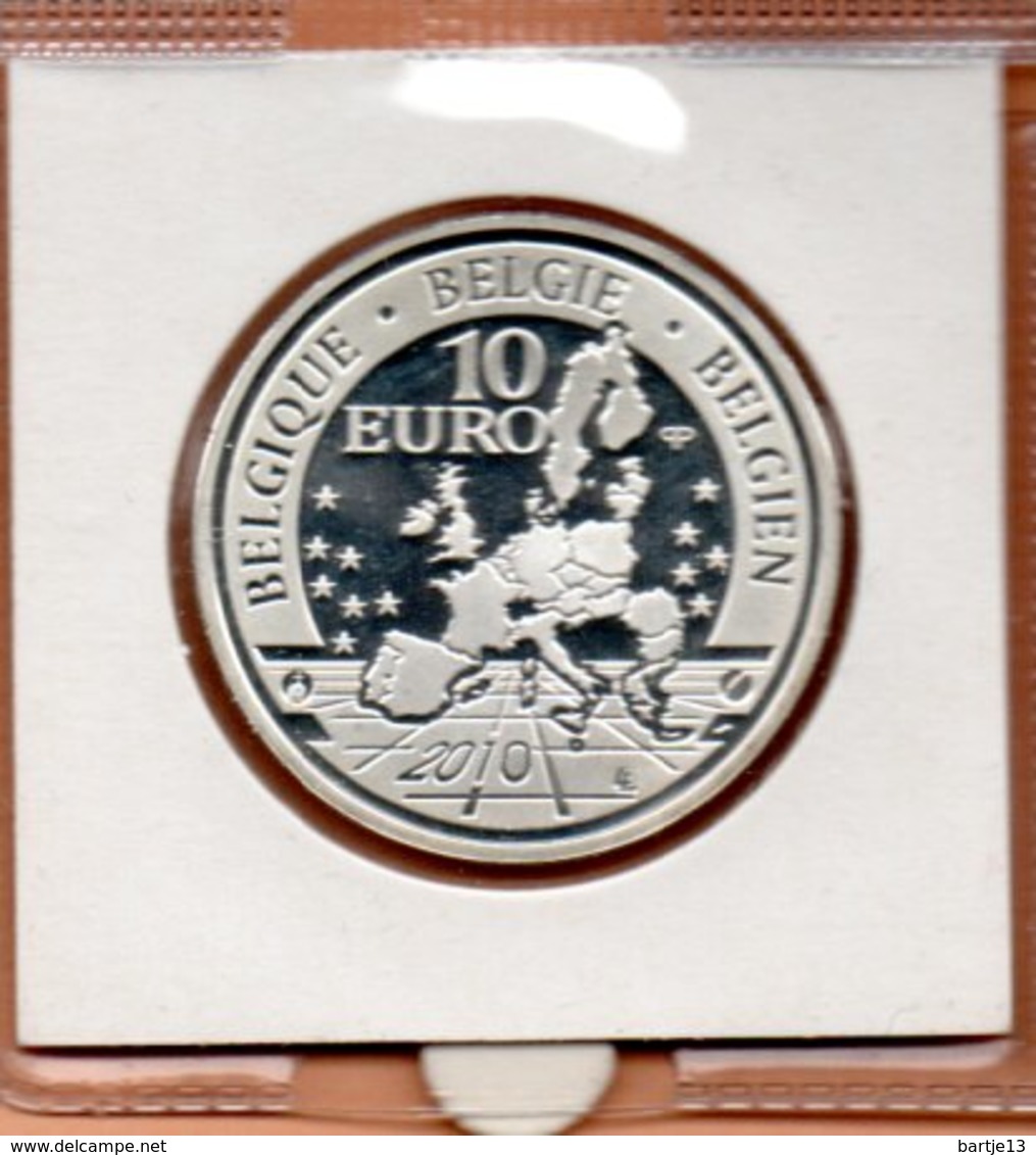 BELGIE 10 EURO 2010 ZILVER PROOF MUSEUM VOOR CENTRAAL AFRIKA OLIFANT COLOURED - Belgique