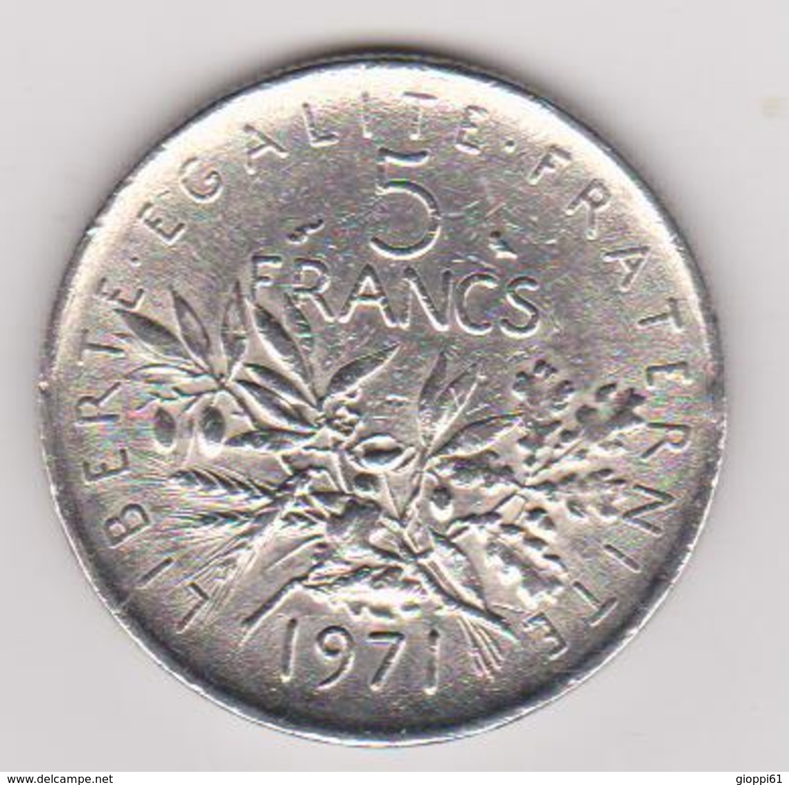 1971 Francia - 5 F Circolato (fronte E Retro) - Altri & Non Classificati