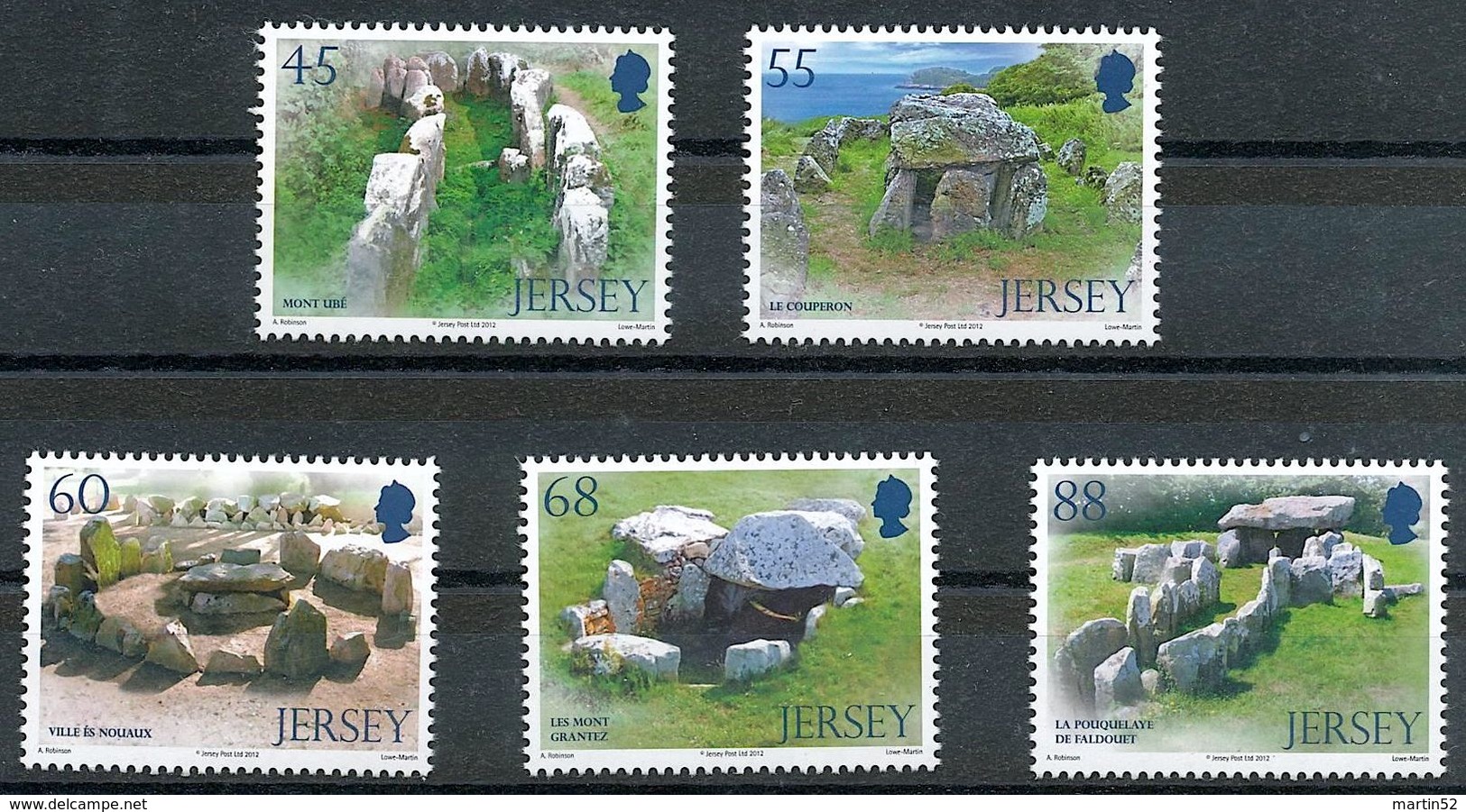 Jersey 2012: "Dolmen & Menhire" Michel-No.1620-21 Bl.97 ** MNH - START BELOW POSTAL FACE VALUE (£ 3.16) - Prehistory