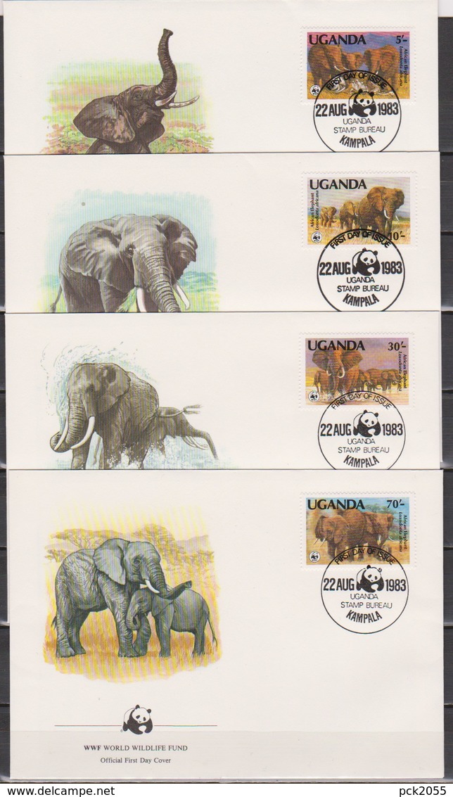 Uganda 1983 FDC MiNr.361 - 364  Elefanten  ( K 61 ) Günstige Versandkosten - Uganda (1962-...)