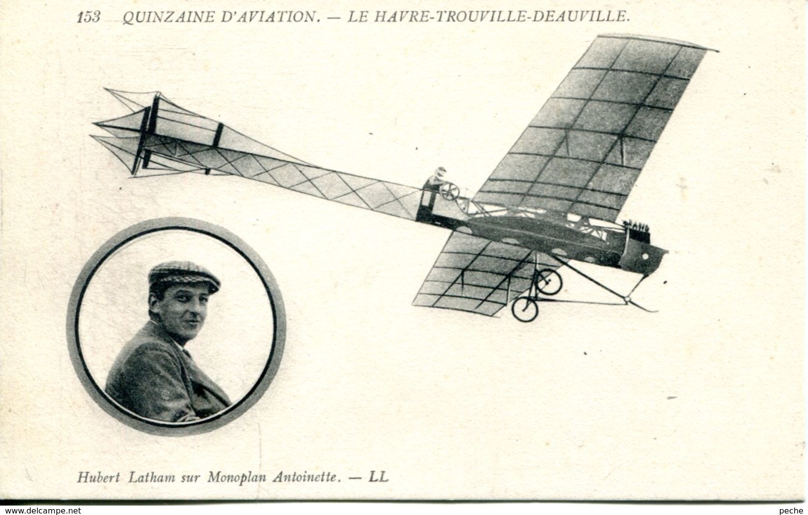 N°66838 -cpa Quinzaine D'aviation Le Havre -Hubert Latham Sur Monoplan Antoinette- - Aviateurs