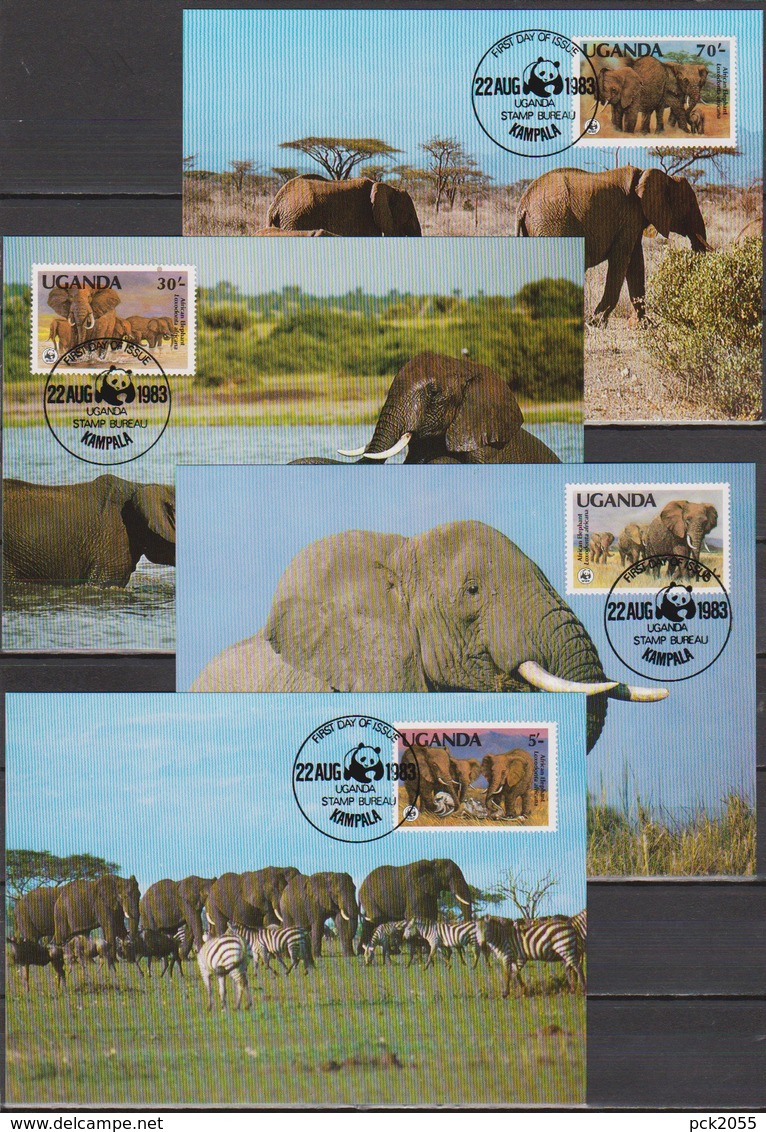 Uganda 1983 MK MiNr.361 - 364  Elefanten  ( K 61 ) Günstige Versandkosten - Uganda (1962-...)