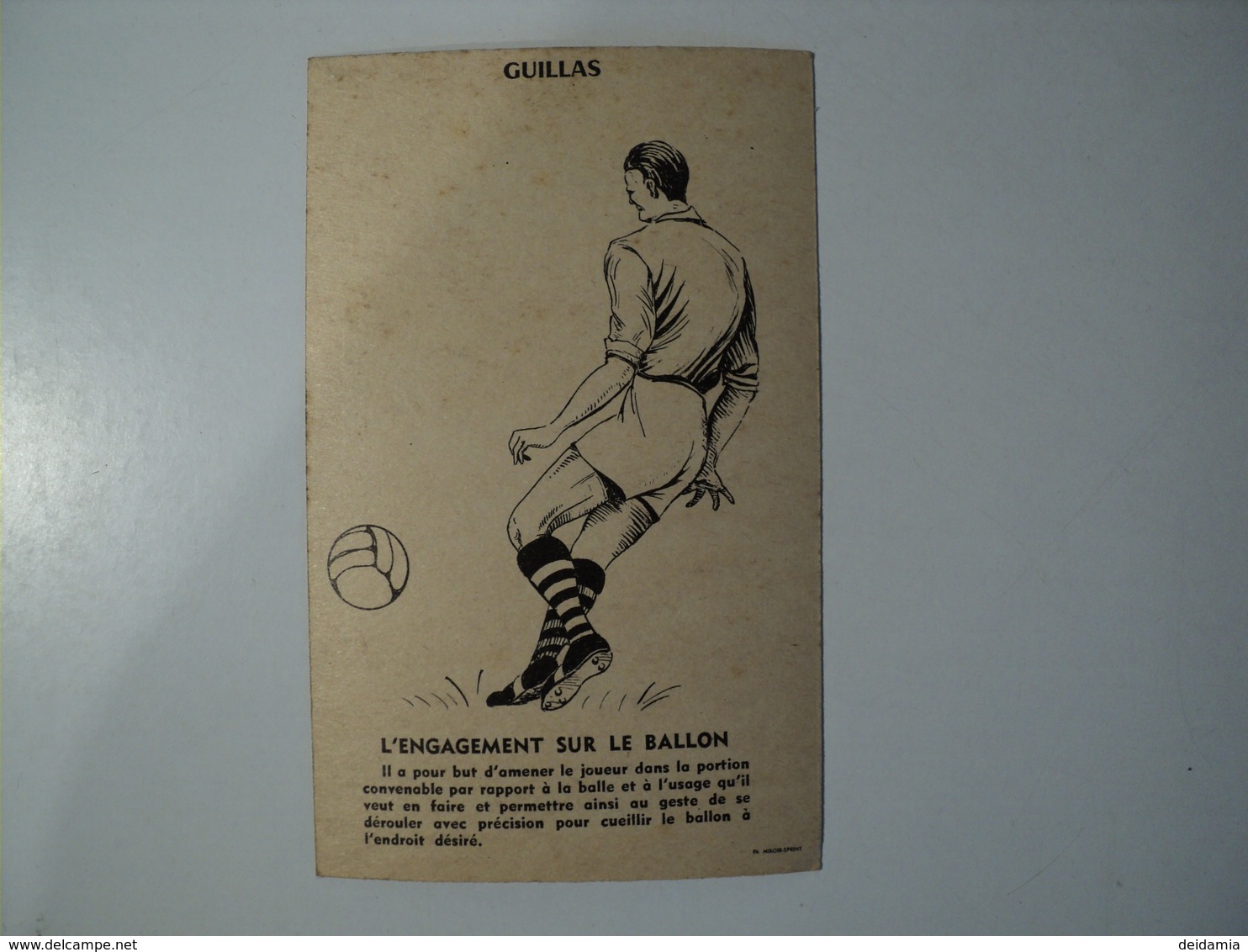 CARTE FOOTBALL GUILLAS. ANNEES 60. L ENGAGEMENT SUR LE BALLON. MIROIR SPRINT - Autres & Non Classés