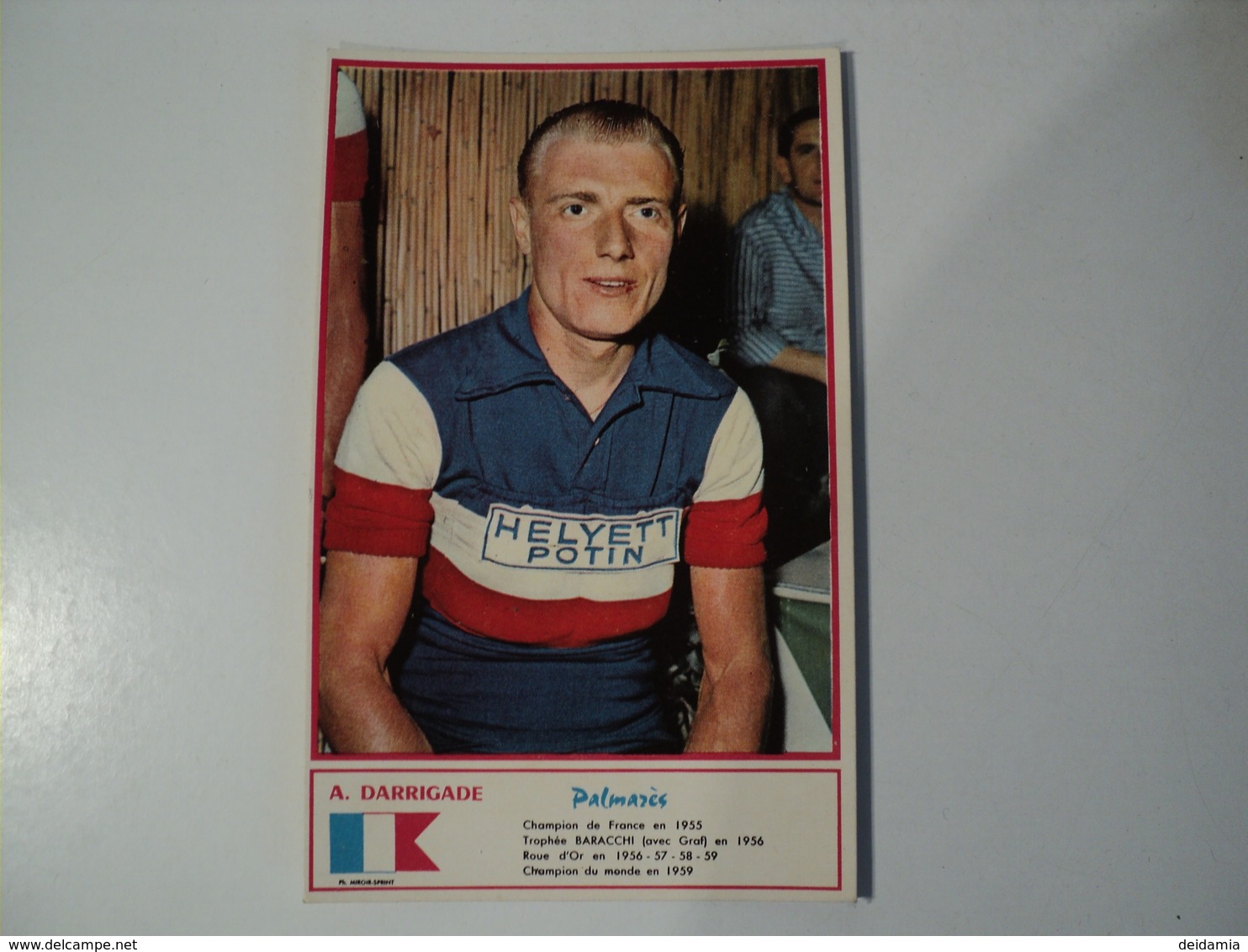 CARTE CYCLISME A. DARRIGADE. 1960. EQUIPE HELYETT POTIN. MIROIR SPRINT - Cyclisme