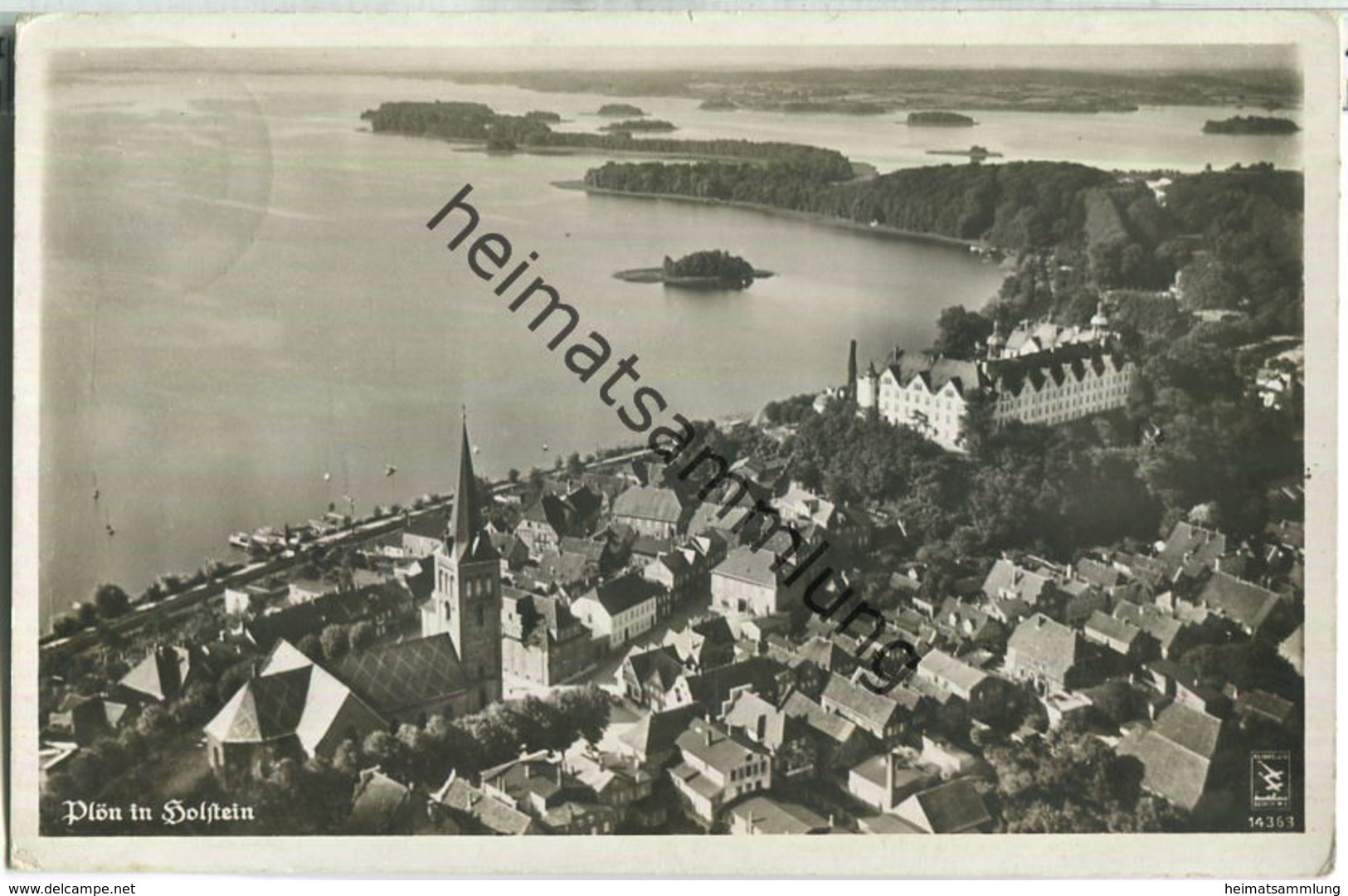 Plön - Luftaufnahme - Foto-Ansichtskarte - Landpoststempel Stocksee - Verlag Klinke & Co. Berlin - Ploen