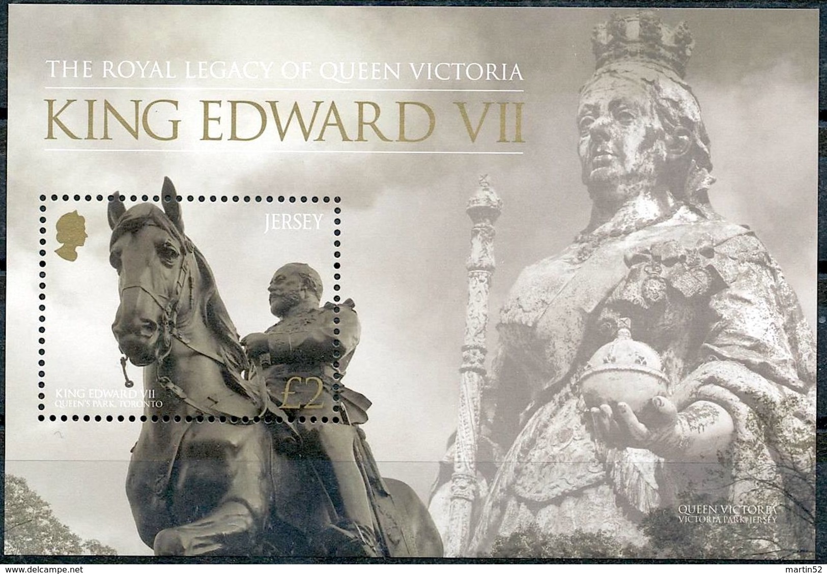 Jersey 2013: "Queen Victoria & Edward VII" Michel-No.1707 Block 104 ** MNH - START BELOW POSTAL FACE VALUE (£ 2.00) - Monuments