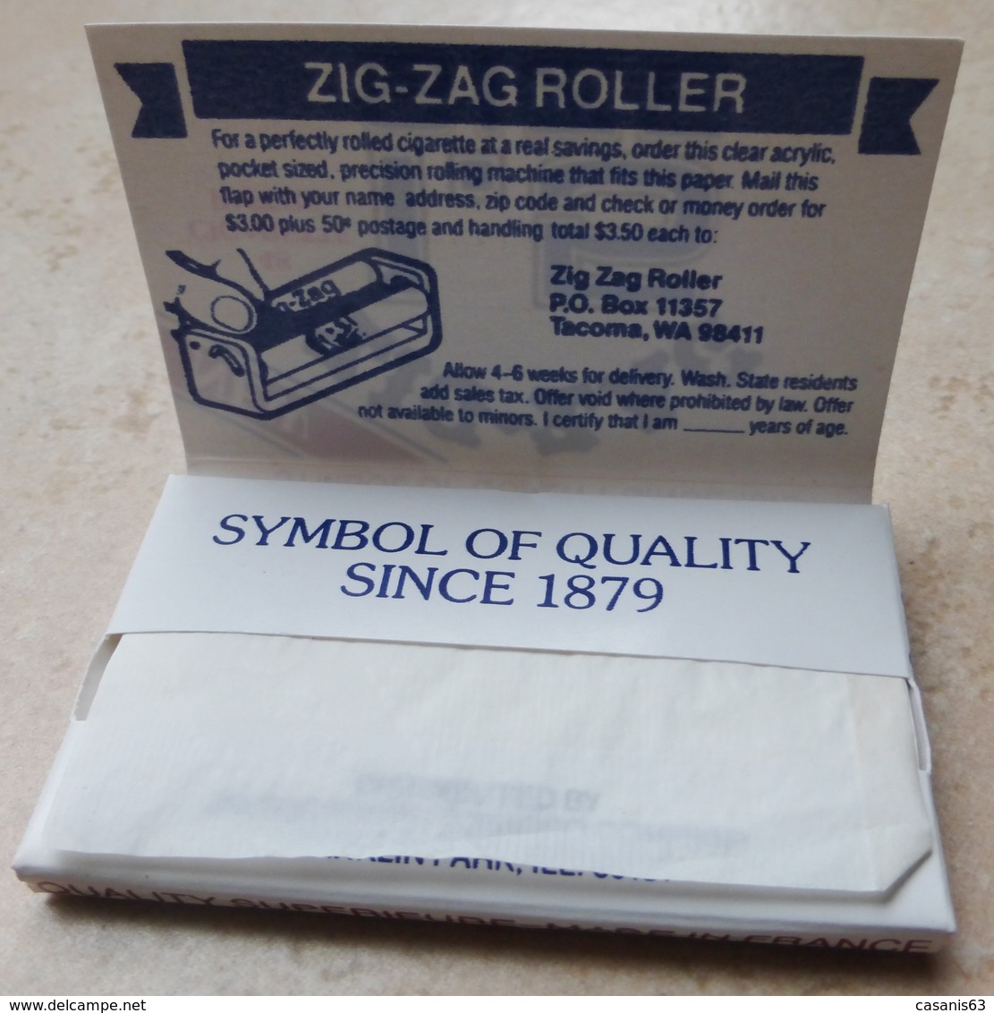 Carnet De Papier à Cigarettes "  ZIG ZAG   "  New 1.5 Size - Symbol Of Quality Since 1879 - Etuis à Cigarettes Vides