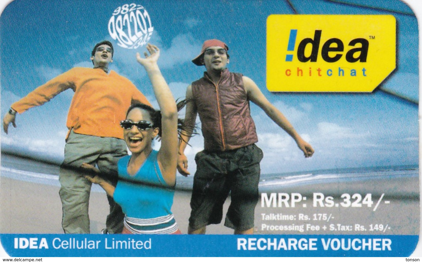 India, IND-ID-0?, Idea, Mobile Recharge Card, Rs.324/-, 2 Scans. - India