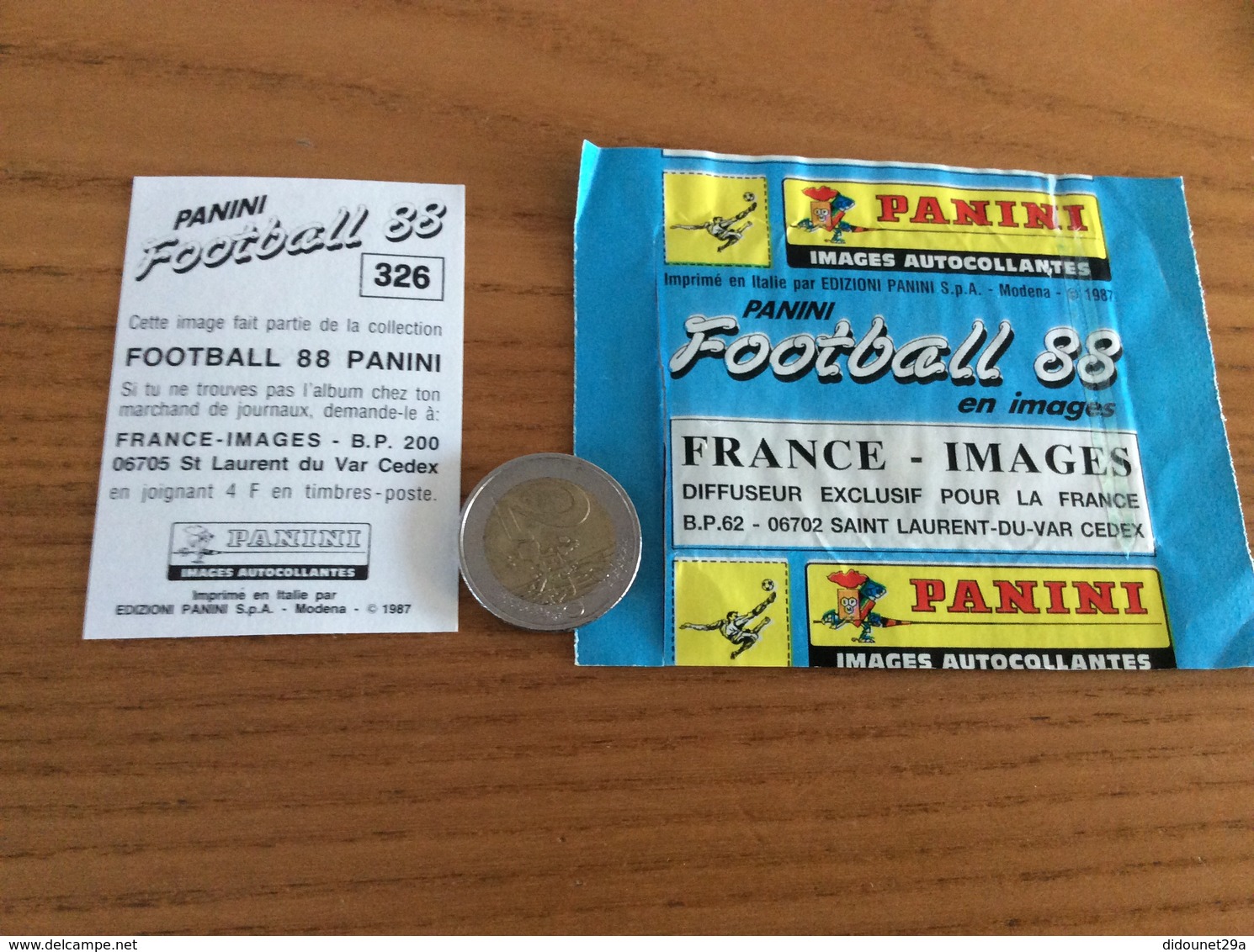 Sticker PANINI Football 88 « N°326 JEAN-LOUIS BÉRENGUIER - TOULON » + Emballage - Edizione Italiana
