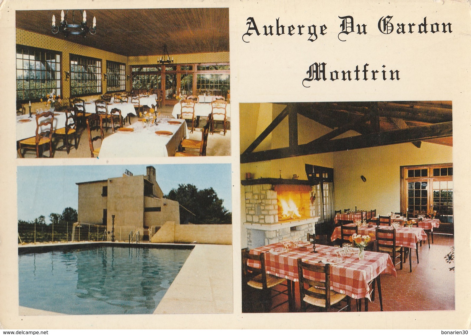 CPSM  30  MONTFRIN  AUBERGE DU GARDON  MULTIVUES - Autres & Non Classés