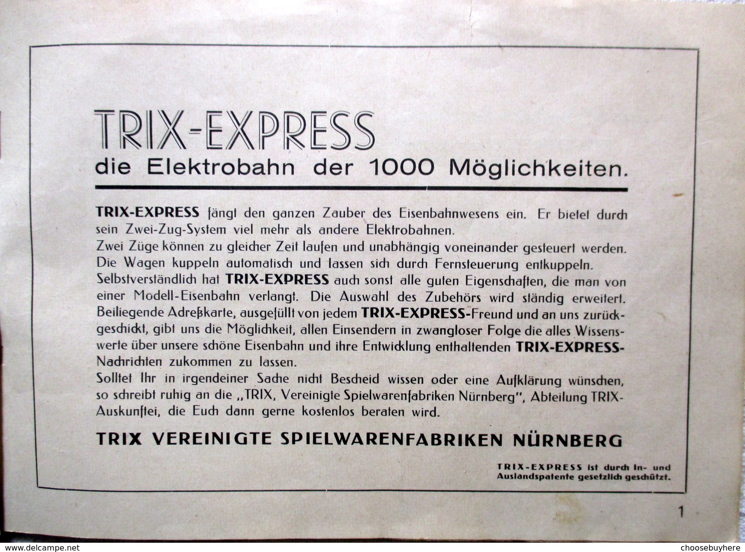 Historischer TRIX Express Ratgeber Anleitungsbuch 1938 4. Auflage Sammlerstück - Sonstige & Ohne Zuordnung