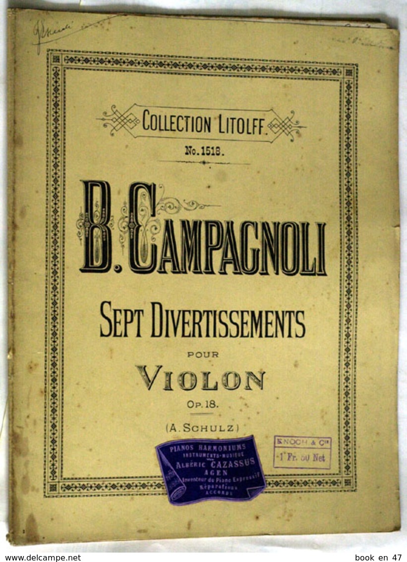 {13288} Partition " B. Campagnoli , Sept Divertissements "       " En Baisse " - Autres & Non Classés