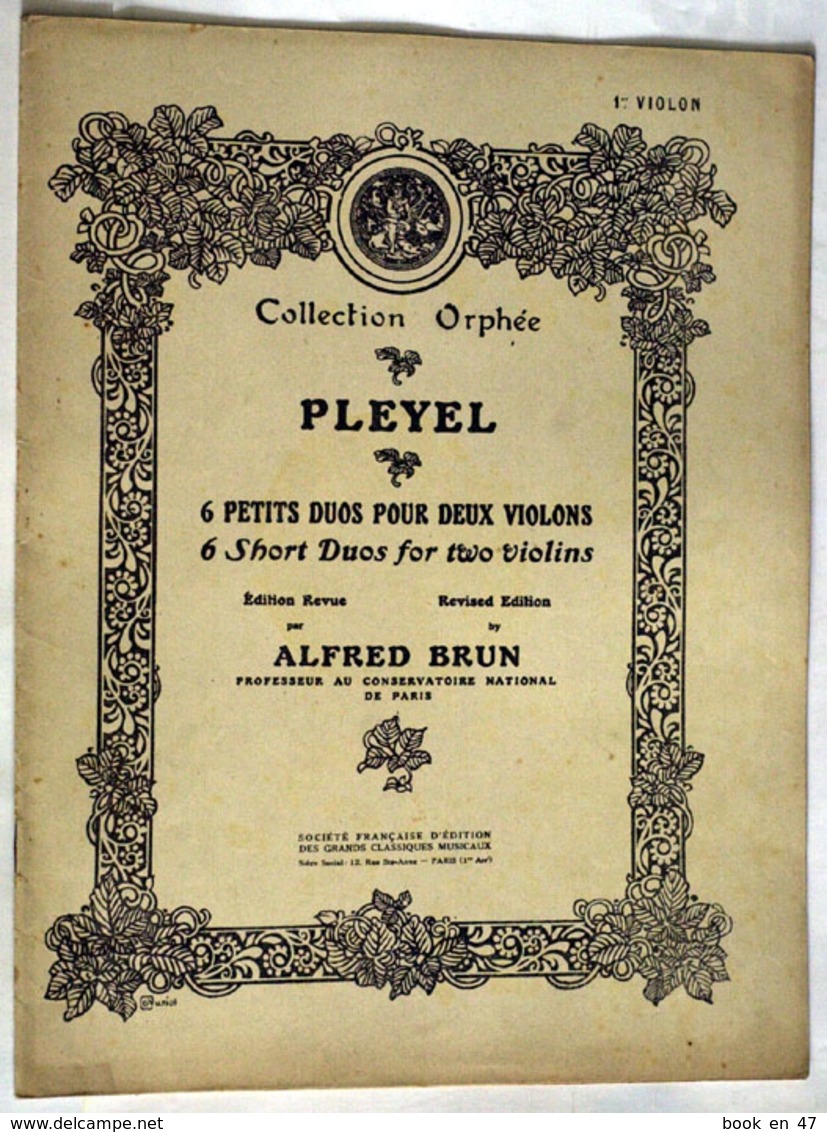 {13297} Partition " Pleyel, 6 Petits Duos Pour Deux Violons "   " En Baisse " - Autres & Non Classés