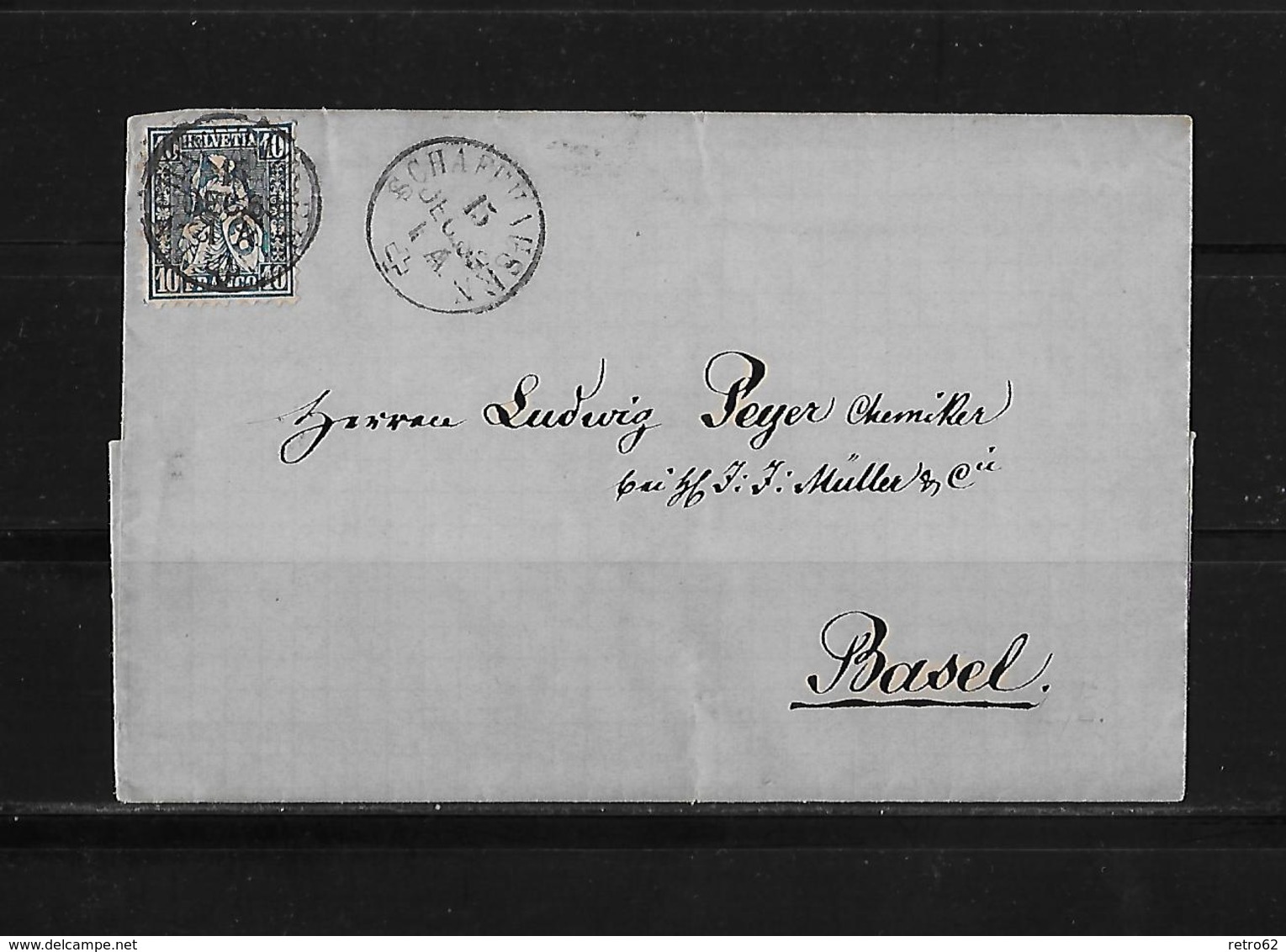 SITZENDE HELVETIA Gezähnt  → Brief Schaffhausen Nach Basel 1863    ►SBK-31◄ - Lettres & Documents