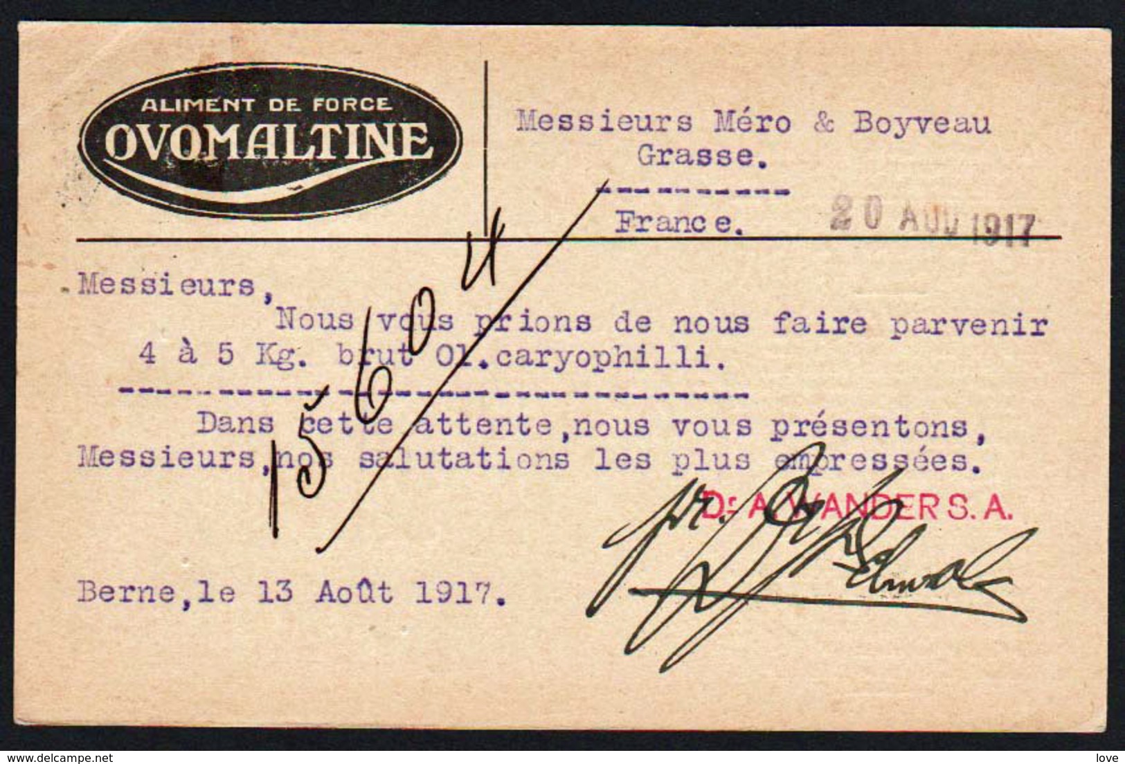 RARE Entier Postal Repiqué Pub. Extraits De Malt Du Dr. Wander, Ovomaltine, Maltosan........... - Ganzsachen