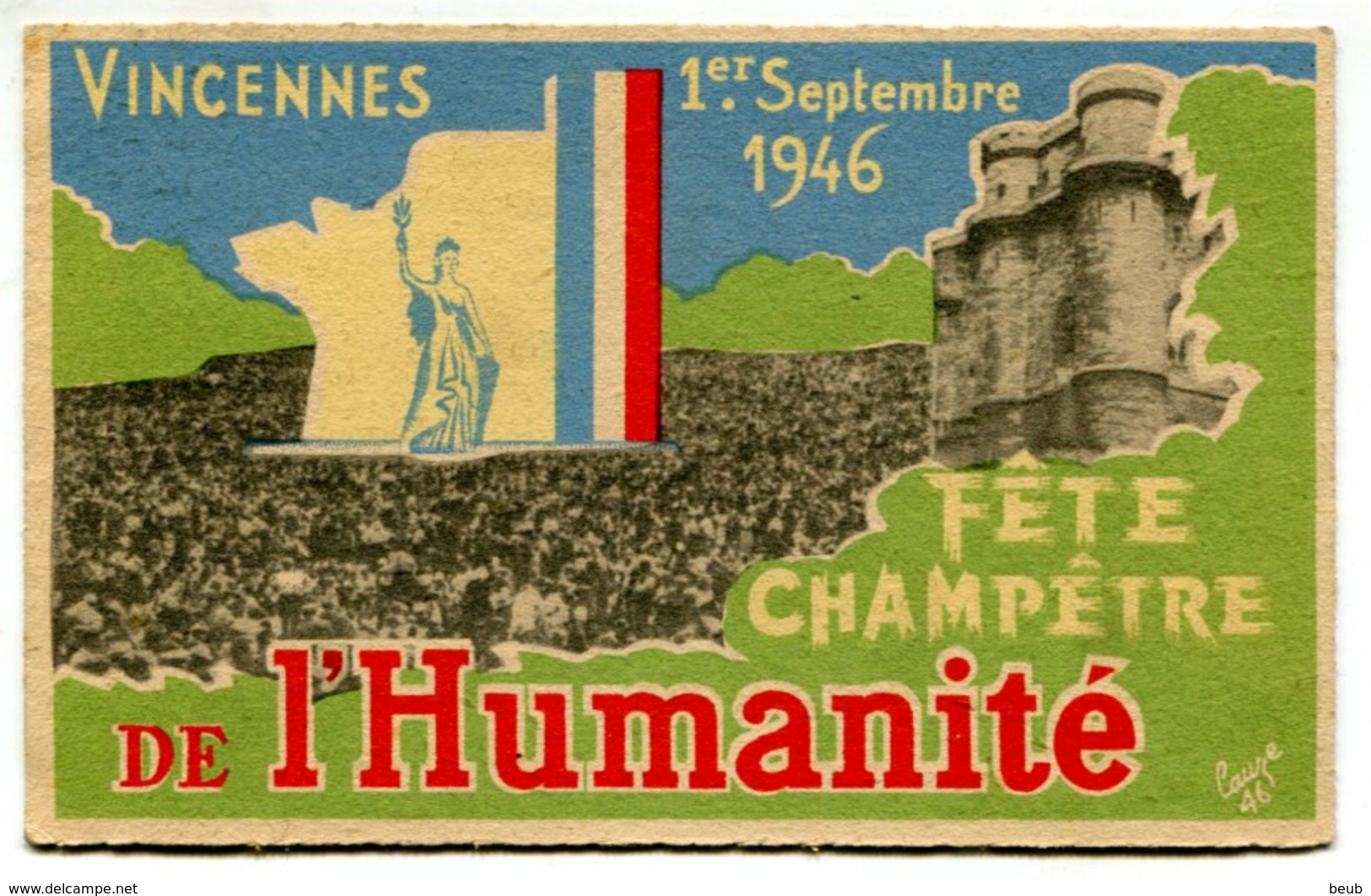 Vlc 94 - Vincennes : Fête Champêtre De L'Humanité - 1° Septembre 1946 (scan RV) - Evènements