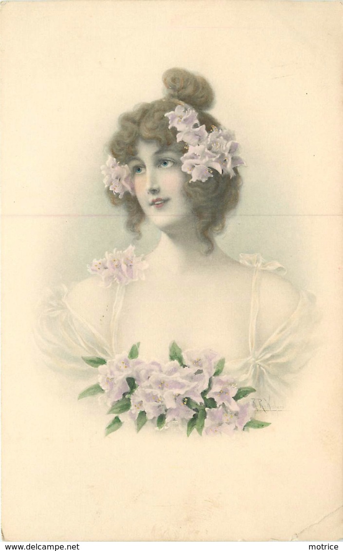 M.M. VIENNE N°463 (Munk) - Portrait De Femme Et Fleurs. - Vienne