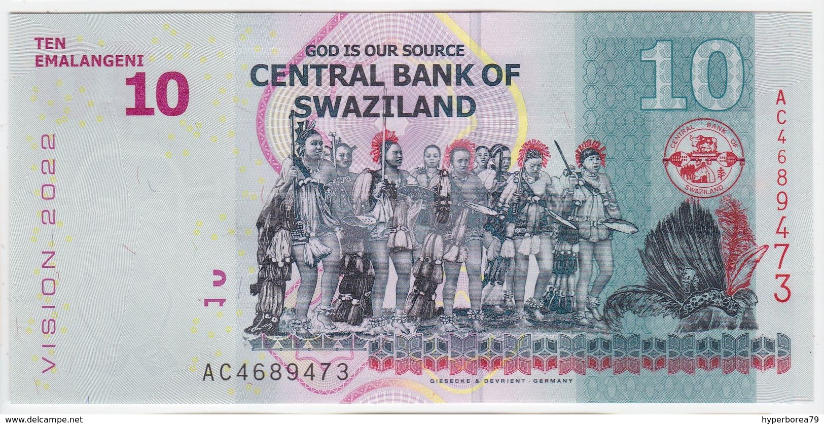 Swaziland NEW - 10 Emalangeni 6.9.2015 - UNC - Swasiland