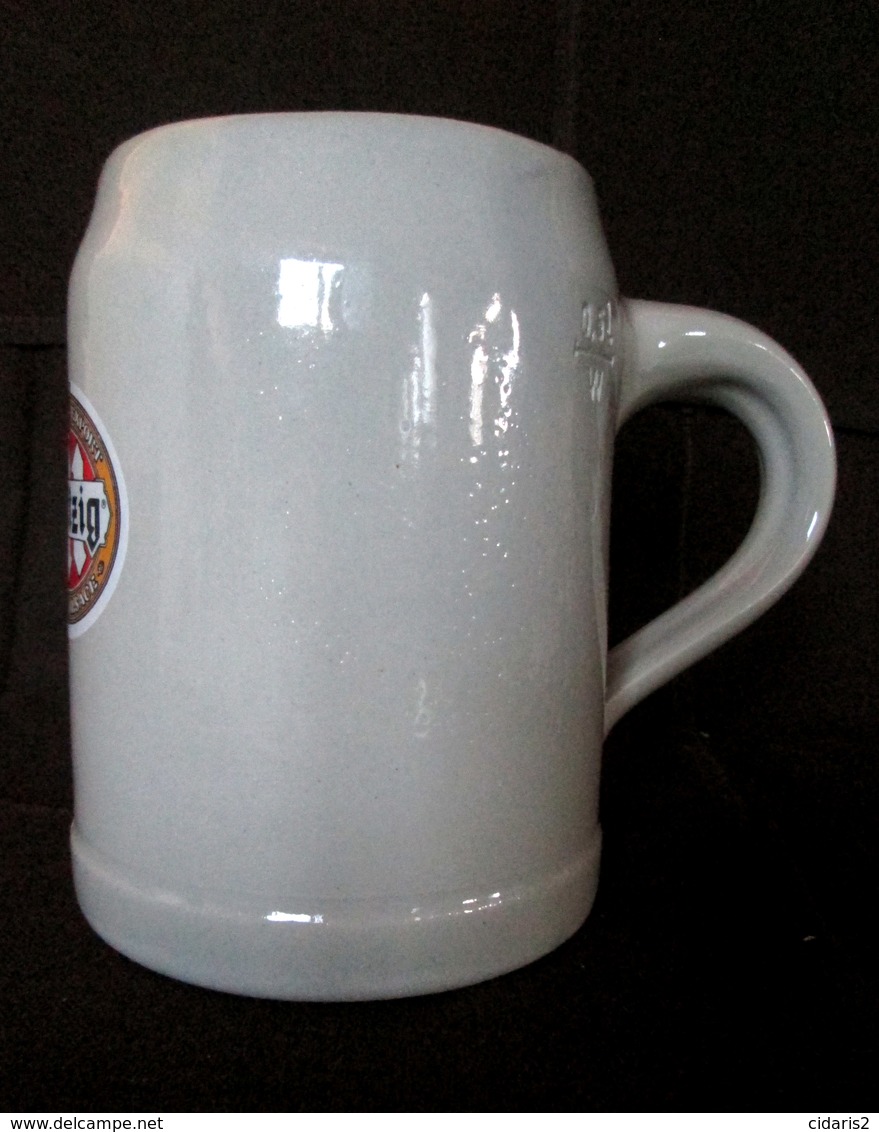 CHOPE Bière MUTZIG Grab Mug Beer Krug Bier Céramique Grès Stoneware Sandstein 0,5L Alsace Elsass ! - Cerveza