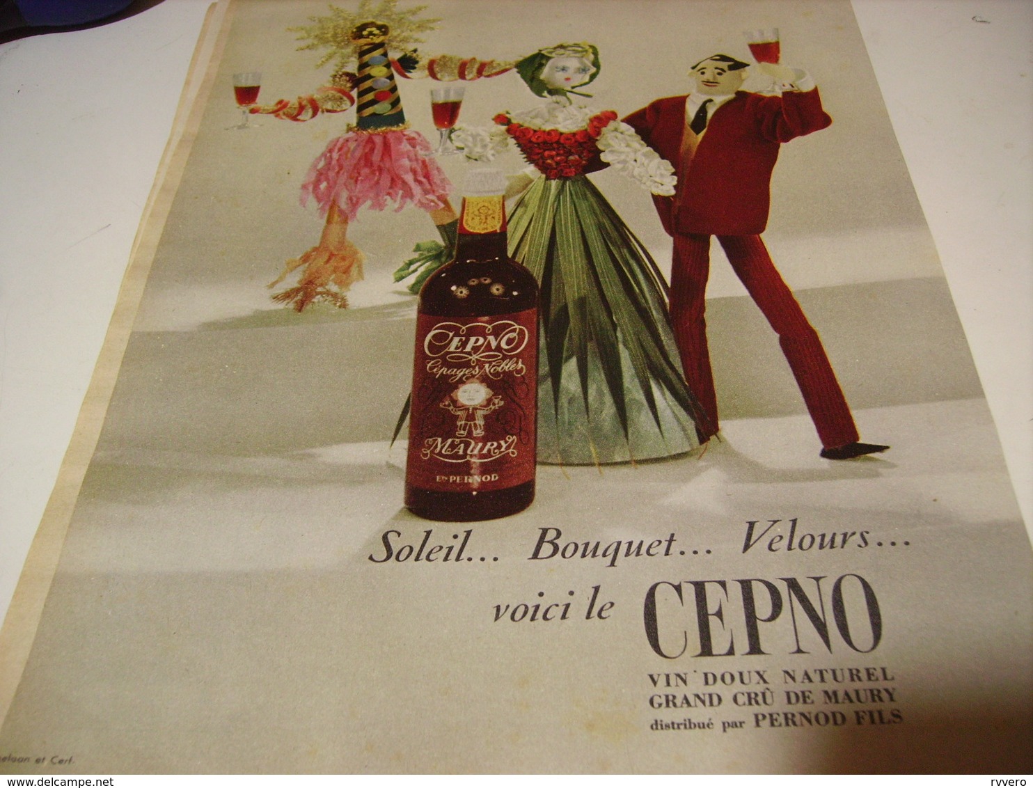 ANCIENNE PUBLICITE VIN DOUX DE MAURY LE CEPNO 1959 - Alcools