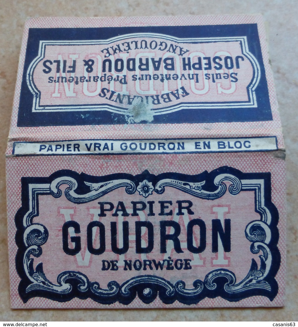 Carnet De Papier à Cigarettes "  GOUDRON   " De Norvège  - Joseph Bardou & Fils Angoulème  (  Job  ) - Etuis à Cigarettes Vides