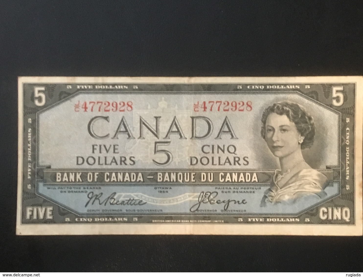 1954 Canada $5 Dollars Banknote - Very Fine - Canada
